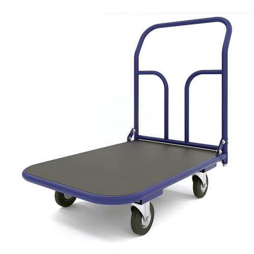 Тележка платформенная с резиновым покрытием ТПР 2 (600x900 мм, колеса черная резина 125 мм)