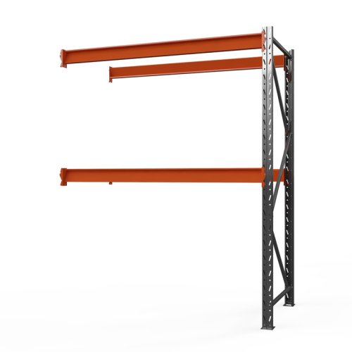 Секция приставная стеллажа металлического Оптима, 2000x1250x785 мм. Ярусы: 2 шт. без настила