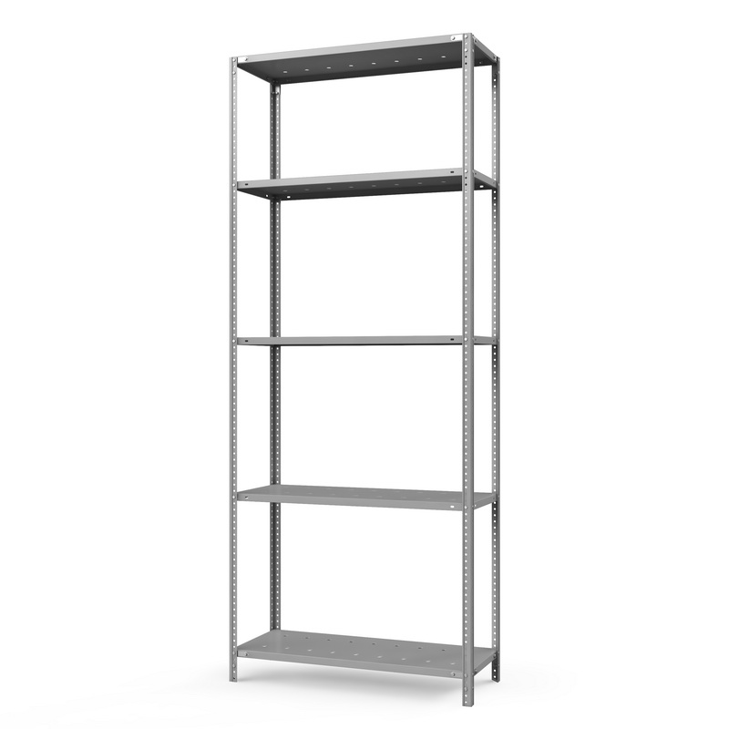 Стеллаж металлический ТС Лайт, 2500x1200x400 мм. Полки: 5 шт. металл перф. (ТС 25120451)