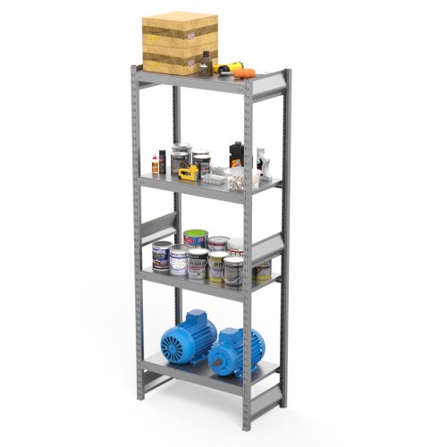 Стеллаж СГ Ультра / СГУ (2500х1200х500 мм) 4 яруса, цинк (СГУ 2512054)