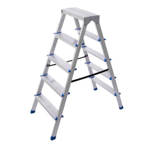 Стремянка алюминиевая двухсторонняя AS205 (5 ступеней)