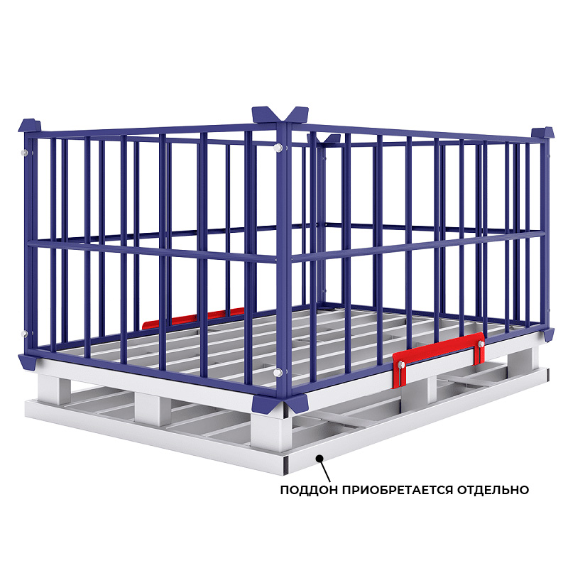 Трубчатое ограждение паллеты окрашенное (1500 кг, 1200x800x530 мм)