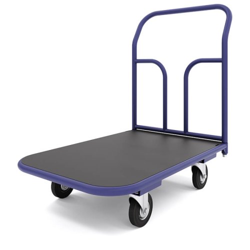 Тележка платформенная с резиновым покрытием ТПР 4 (600x1200 мм, колеса черная резина 125 мм)