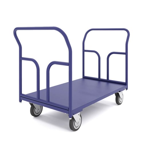 Тележка платформенная ТПД 3 (г/п 300 кг, 600x1000 мм, колеса черная резина 125 мм)