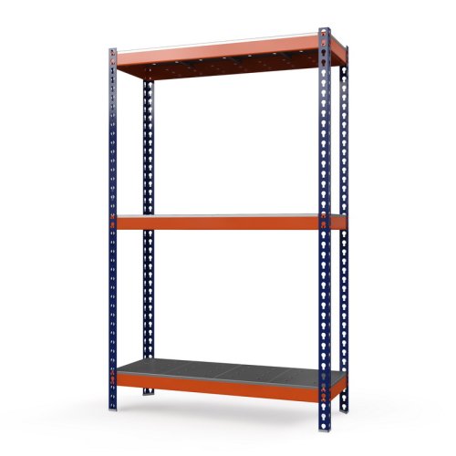 Стеллаж для гаража металлический Профи-Т 2000x1845x500 мм. Ярусы: оцинк. мет. перф. усил. 3 шт. (Т-130/L P/3/У)