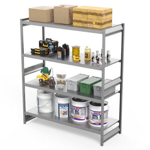 Стеллаж металлический СГ Ультра / СГУ (2500x1800х600 мм) 4 яруса, цинк (СГУ 2518064)