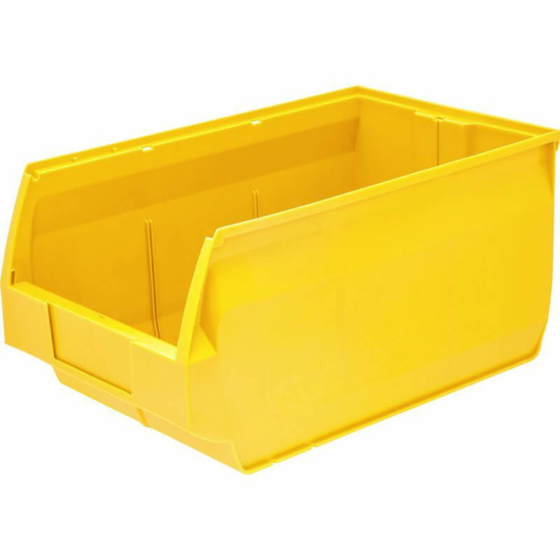 Пластиковый лоток для склада Venezia, желтый, сплошной (500х310х250)