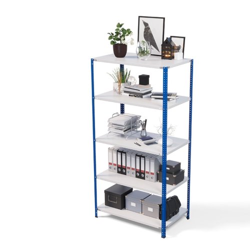 Стеллаж металлический ТС Лайт, синие стойки, 2200x1000x500 мм. Полки: 5 шт. металл (ТС 220100505с)